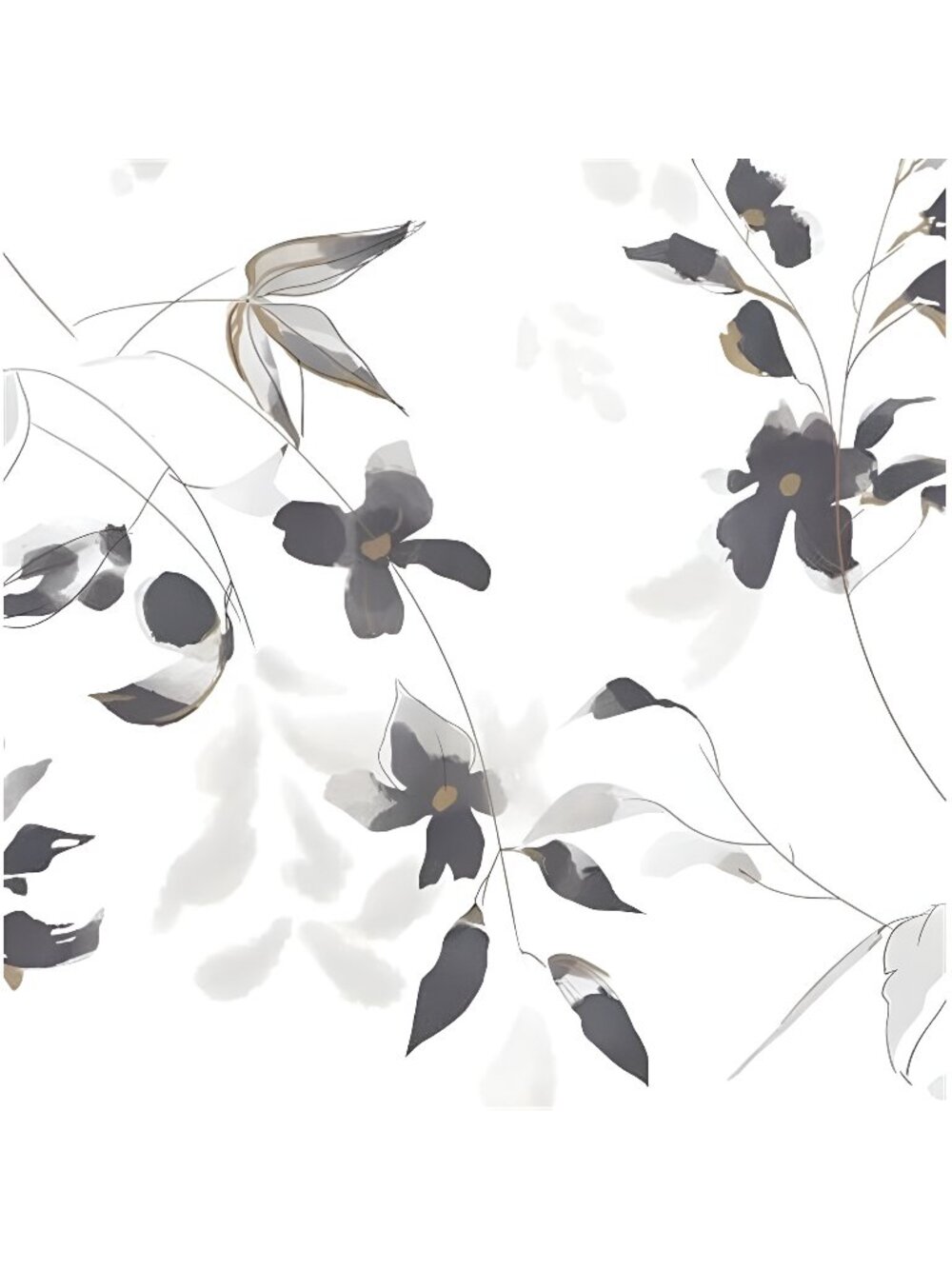 Black and White Peel and Stick Wallpaper Modern Floral Wallpaper Leaf